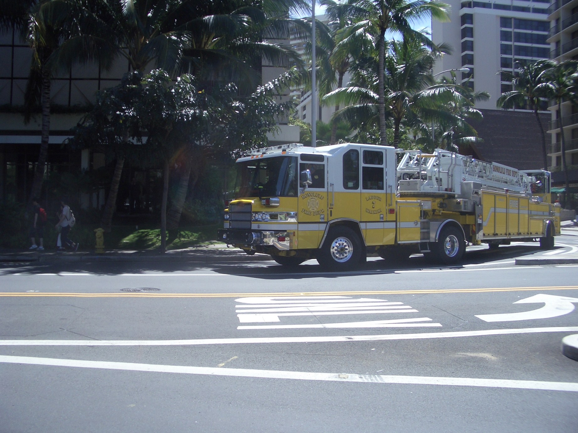 In Honolulu sind die Feuerwehrautos gelb
