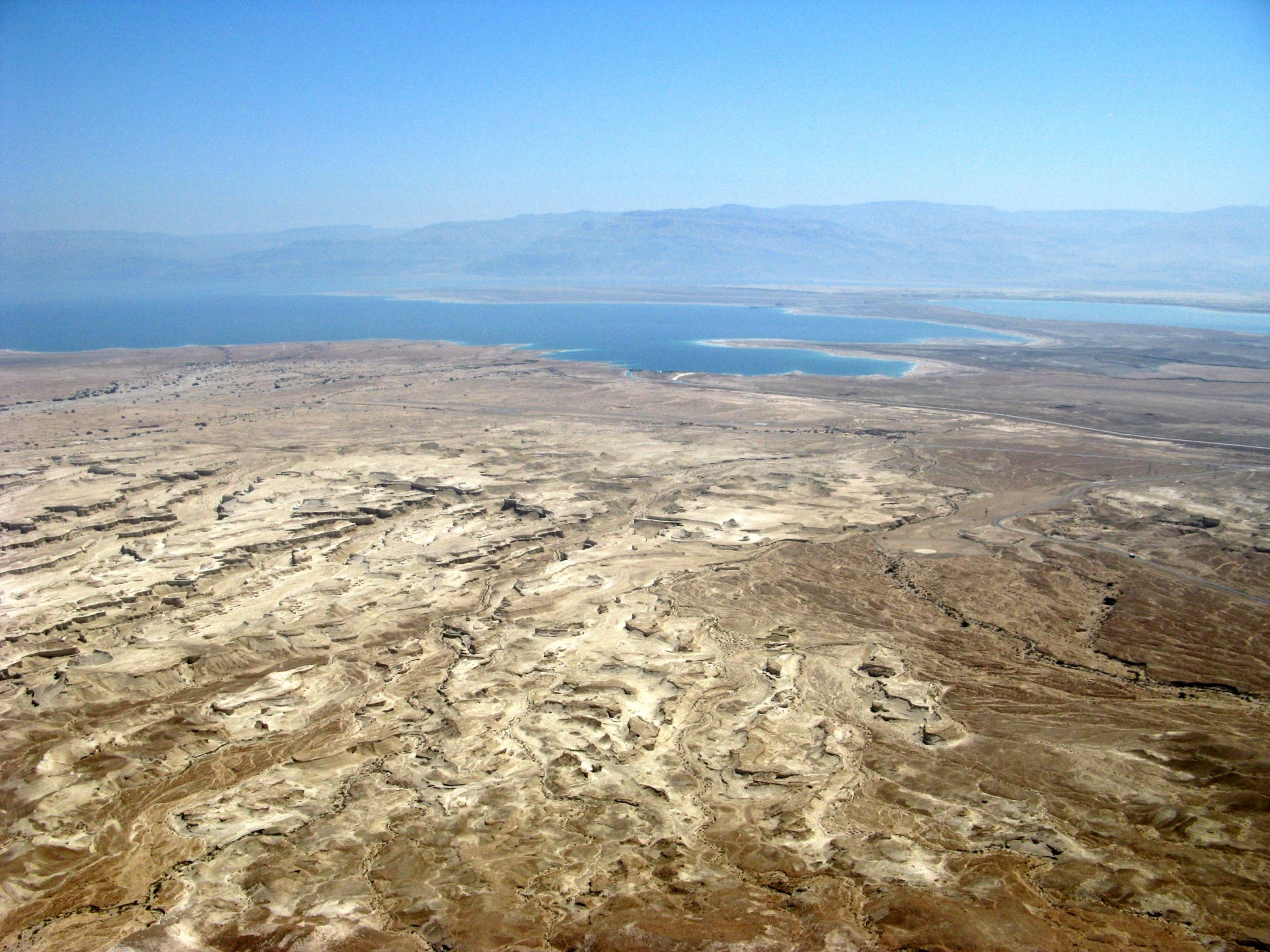 Blick von der Festung zum Toten Meer.